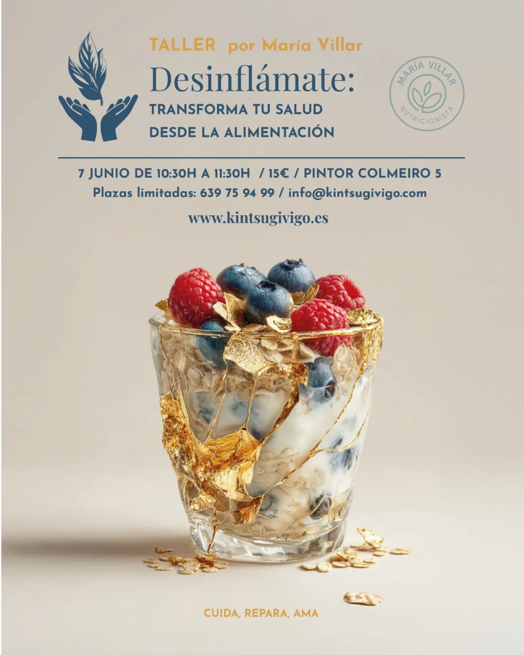 Taller 'desinflámate' para aprender a transformar tu salud desde la alimentación. 11 de junio de 2026